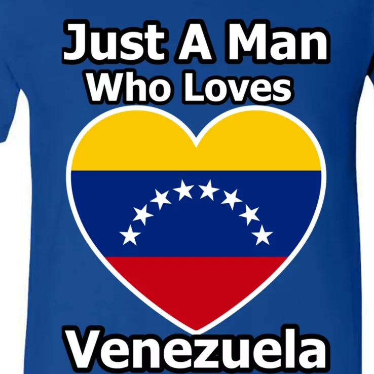 Just A Who Loves Venezuela Meaningful Gift V-Neck T-Shirt