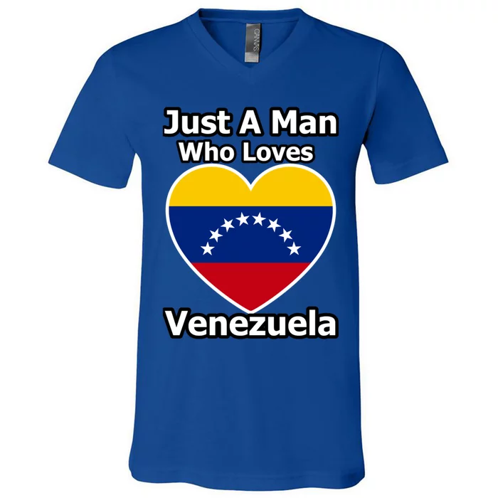 Just A Who Loves Venezuela Meaningful Gift V-Neck T-Shirt