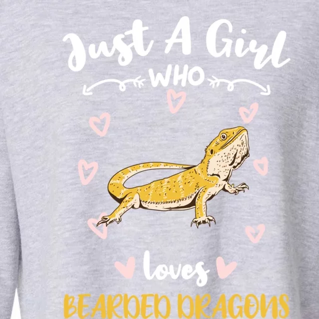 Just A Who Loves Bearded Dragons Cool Gift Cropped Pullover Crew