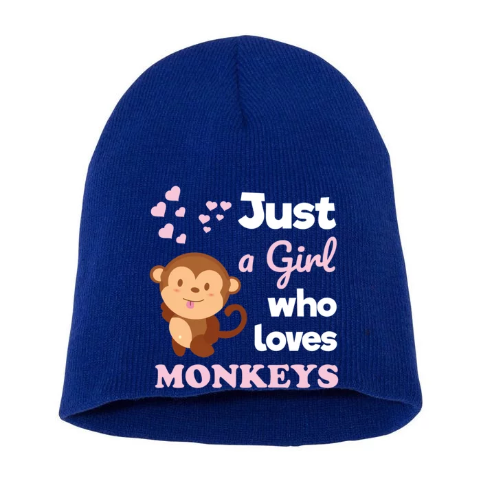 Just A Who Loves Monkeys Monkey Gift Short Acrylic Beanie