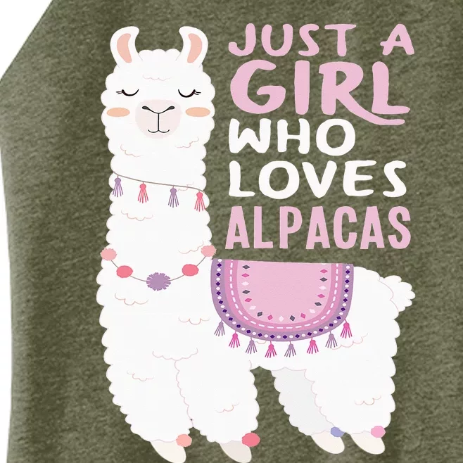 Just A Who Loves Alpacas Cute Alpaca Women’s Perfect Tri Rocker Tank