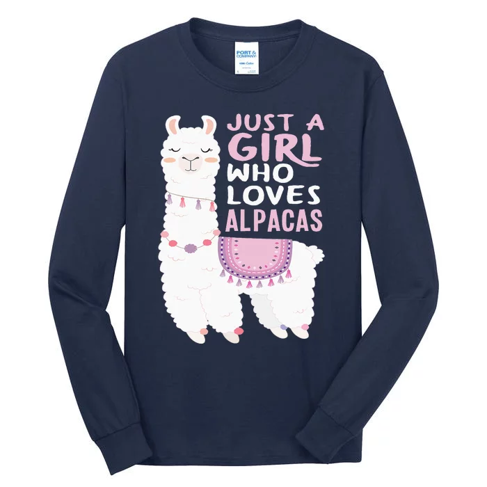 Just A Who Loves Alpacas Cute Alpaca Tall Long Sleeve T-Shirt