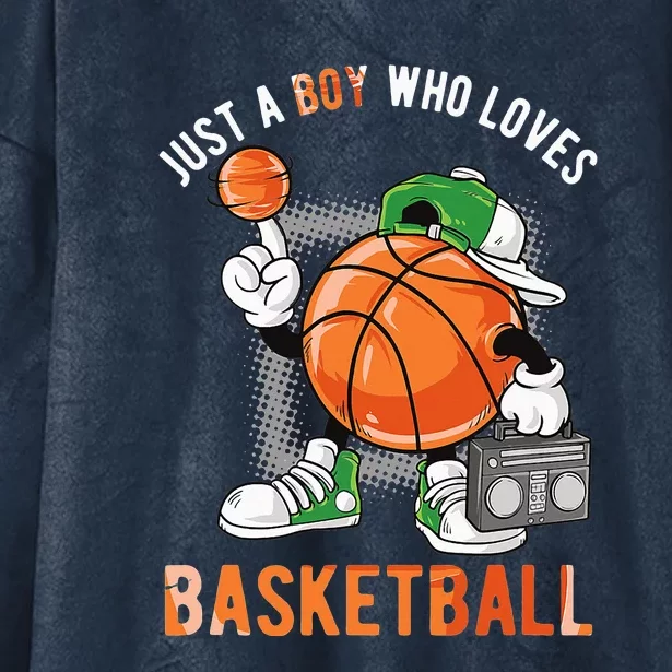 Just A Who Loves Basketball Hooded Wearable Blanket