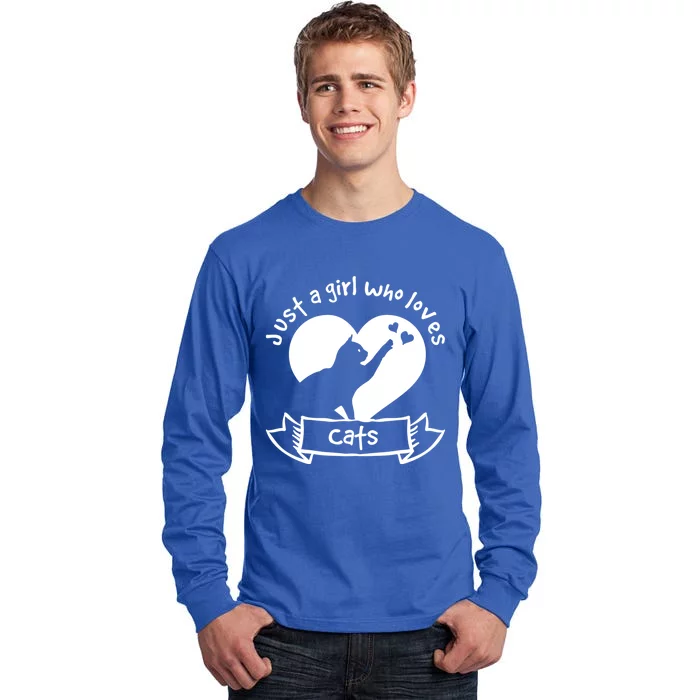 Just A Who Loves Cats Meaningful Gift Cat Gift Tall Long Sleeve T-Shirt