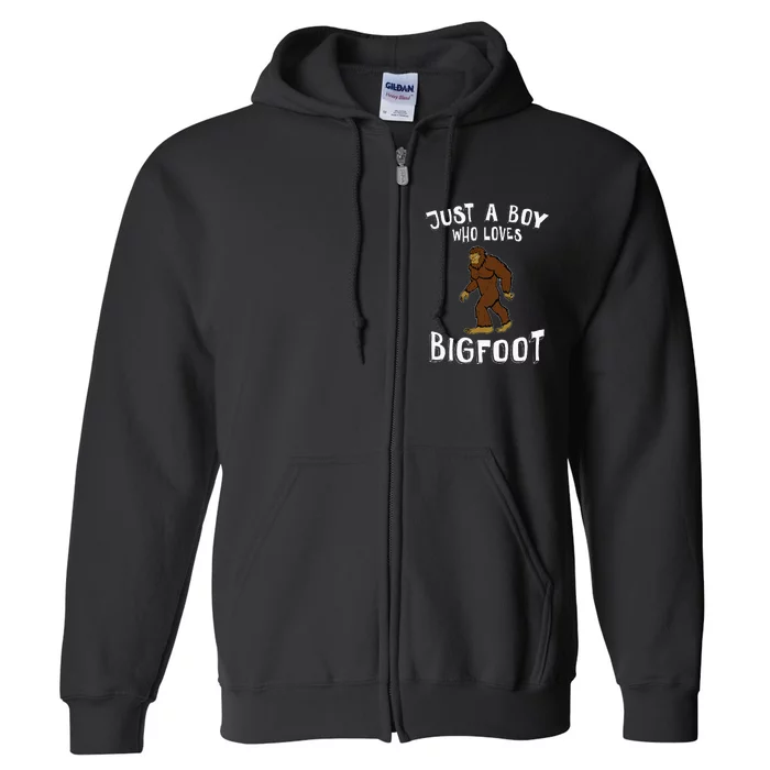 Just A Who Loves Bigfoot Hunter Animal Lover Camping Full Zip Hoodie