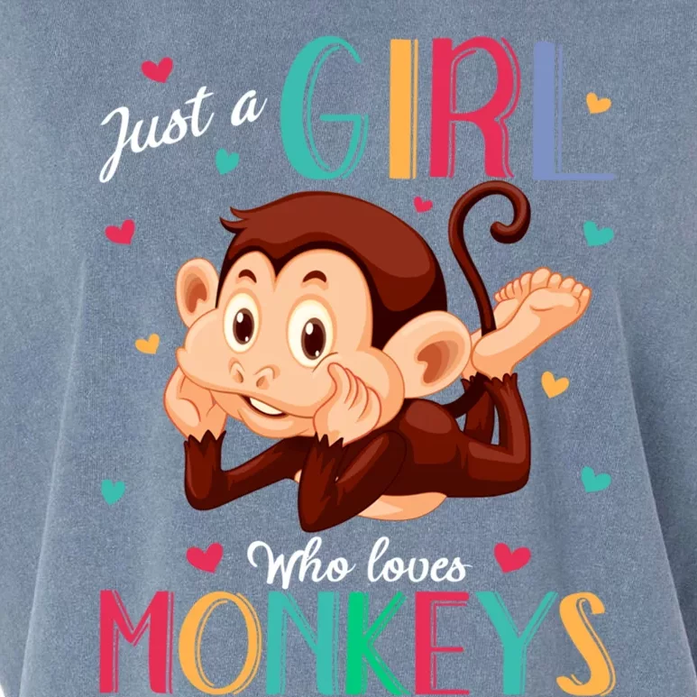 Just A Who Loves Monkeys Gift Monkey Gift Garment-Dyed Women's Muscle Tee