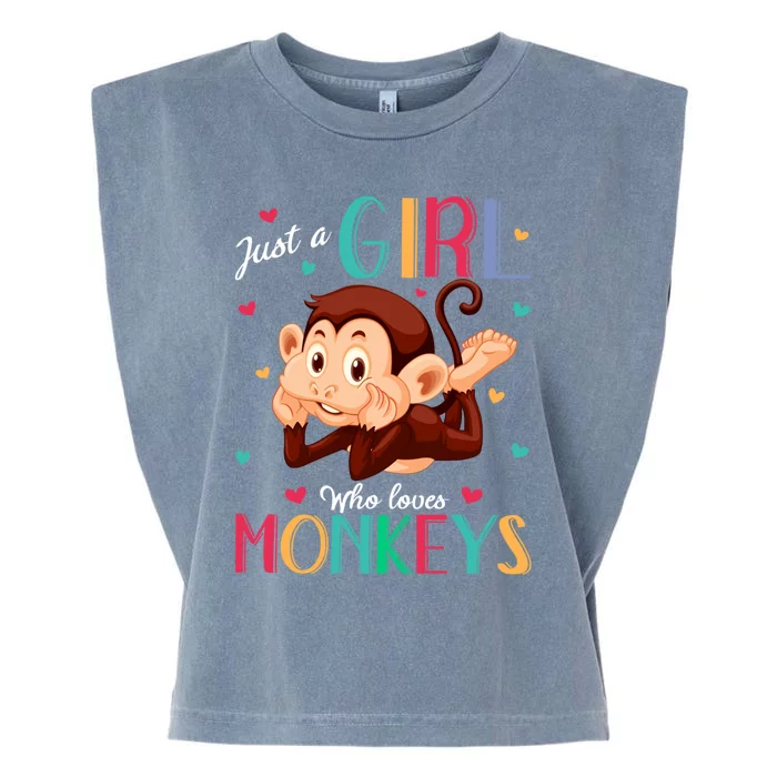 Just A Who Loves Monkeys Gift Monkey Gift Garment-Dyed Women's Muscle Tee