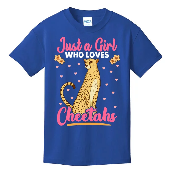 Just A Who Loves Cheetahs African Savanna Zookeeper Cool Gift Kids T-Shirt