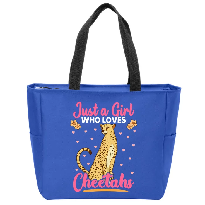 Just A Who Loves Cheetahs African Savanna Zookeeper Cool Gift Zip Tote Bag