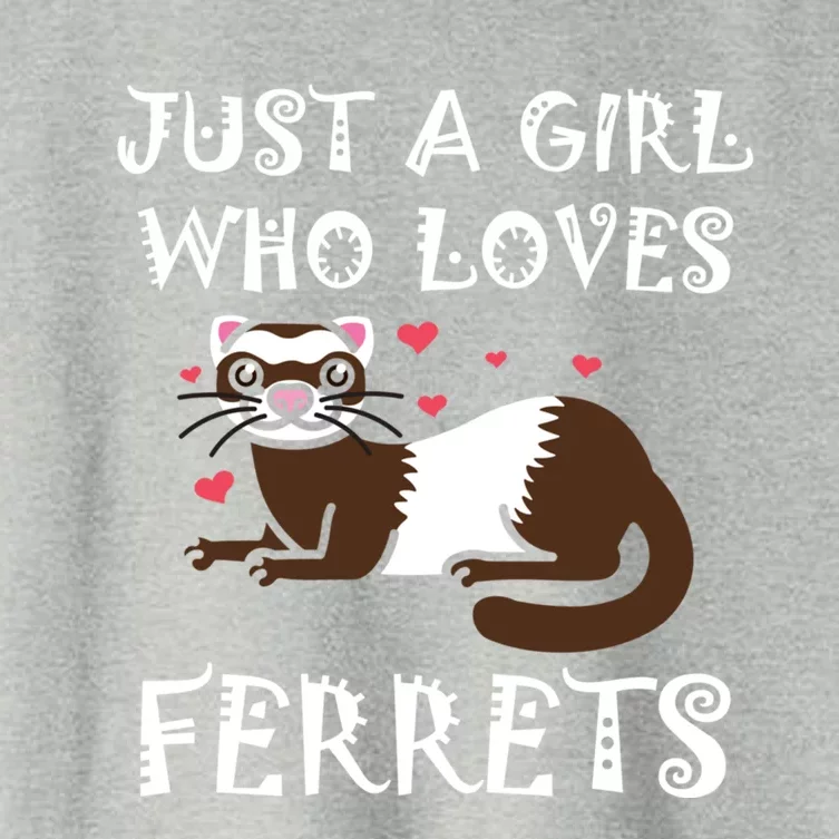 Just A Who Loves Ferrets Zoogoer Wildlife Animal Cool Gift Women's Crop Top Tee