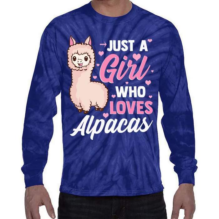 Just A Who Loves Alpacas For  Alpaca Lovers Tie-Dye Long Sleeve Shirt