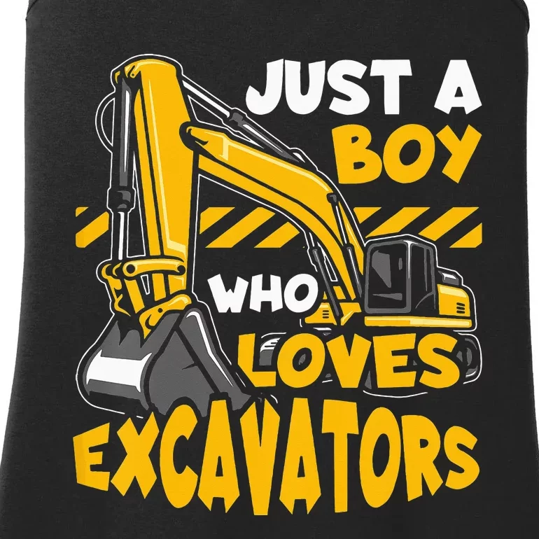 Just A  Who Loves Excavators Ladies Essential Tank