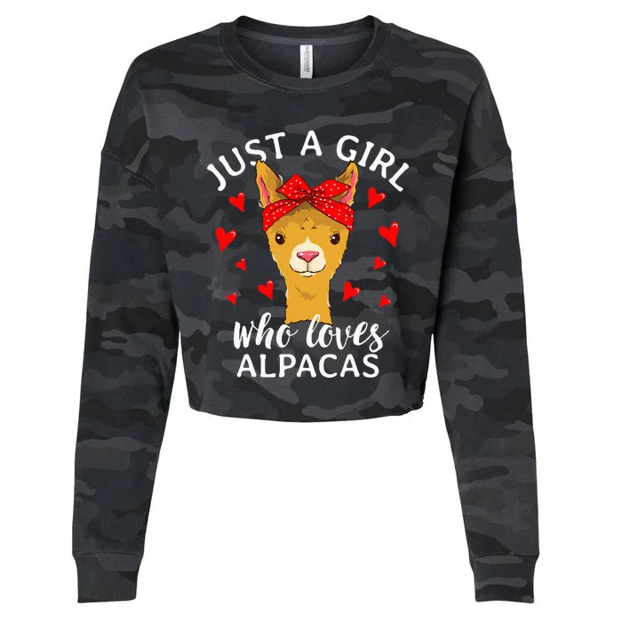 Just A Who Loves Alpacas Llama Lover Cropped Pullover Crew