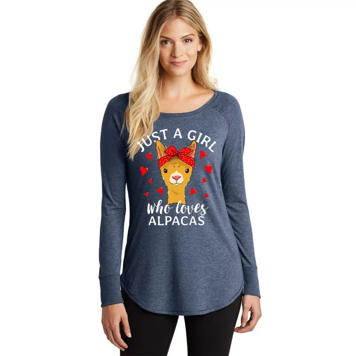 Just A Who Loves Alpacas Llama Lover Women's Perfect Tri Tunic Long Sleeve Shirt