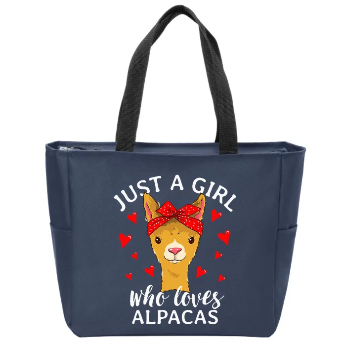 Just A Who Loves Alpacas Llama Lover Zip Tote Bag