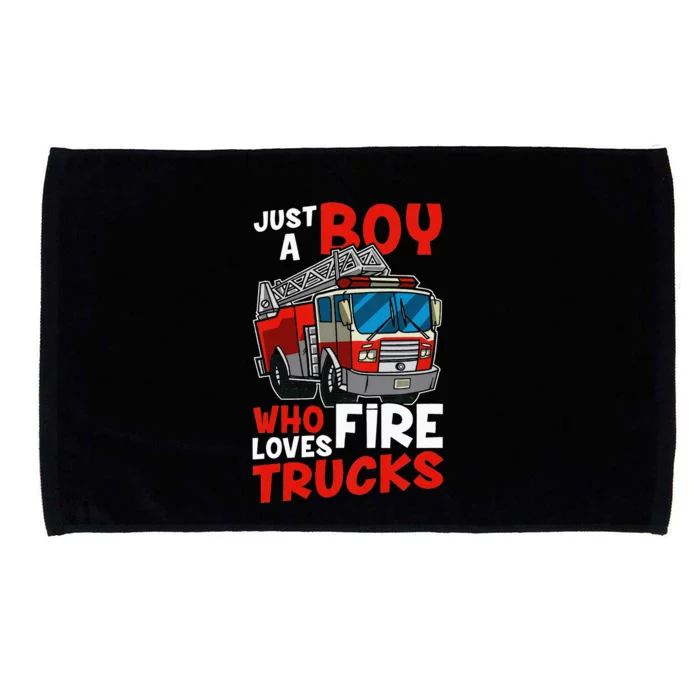 Just A  Who Loves Fire Trucks Microfiber Hand Towel