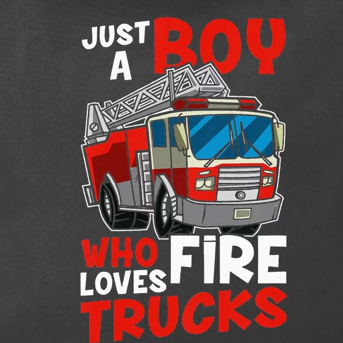 Just A  Who Loves Fire Trucks Zip Tote Bag