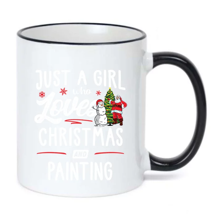 Just A Who Loves Christmas And Painting Gift Gift Black Color Changing Mug