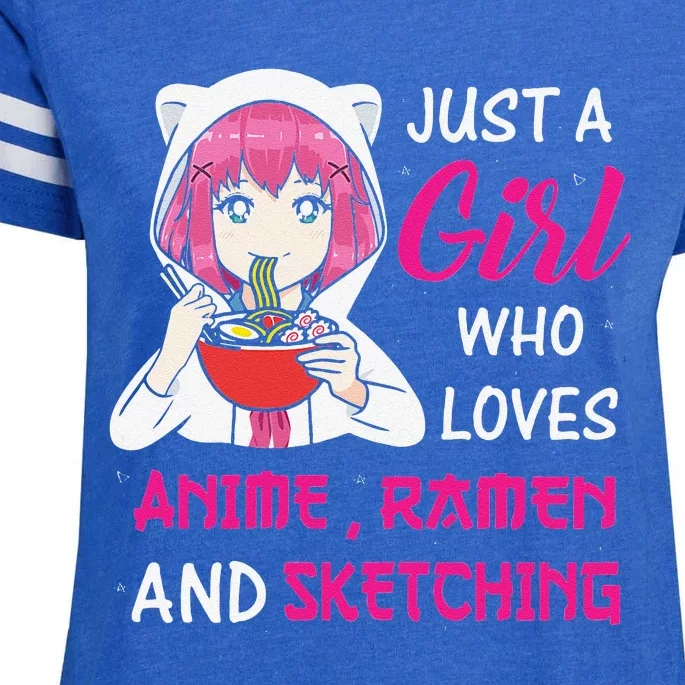 Just A  Who Loves Anime Ra And Sketching Enza Ladies Jersey Football T-Shirt