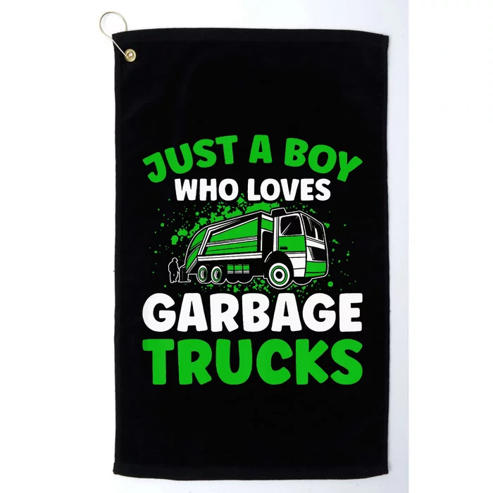 Just A  Who Loves Garbage Trucks Platinum Collection Golf Towel