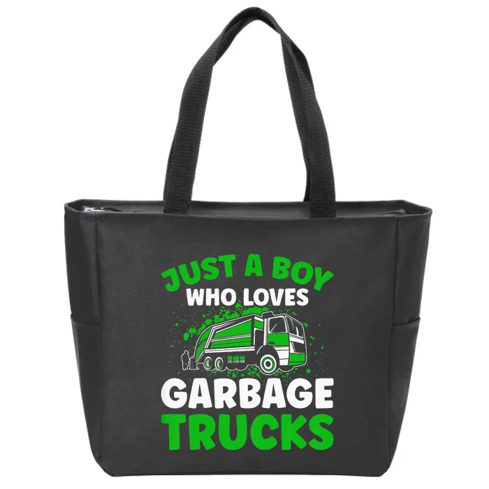 Just A  Who Loves Garbage Trucks Zip Tote Bag