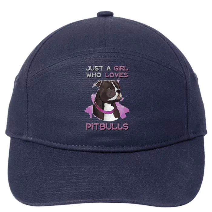 Just A Who Loves Pitbulls Funny Pitbull Dog Owner Quote 7-Panel Snapback Hat