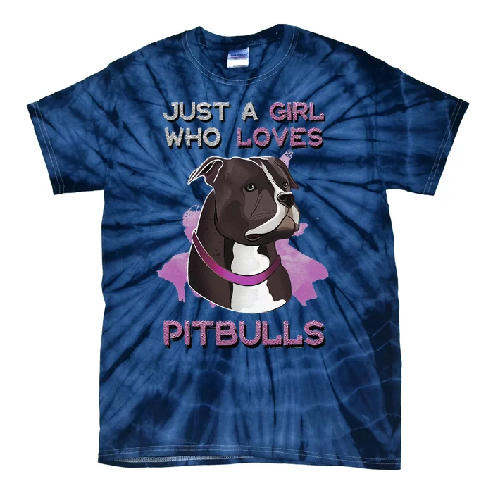 Just A Who Loves Pitbulls Funny Pitbull Dog Owner Quote Tie-Dye T-Shirt