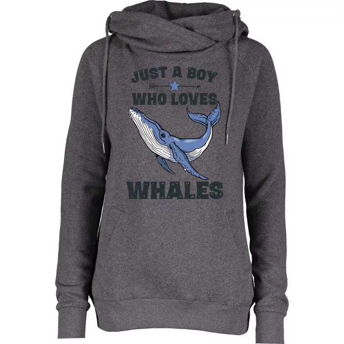 Just A Who Loves Whales Funny Whale Gift Womens Funnel Neck Pullover Hood