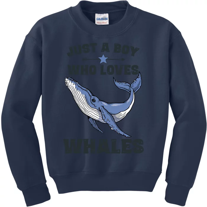 Just A Who Loves Whales Funny Whale Gift Kids Sweatshirt