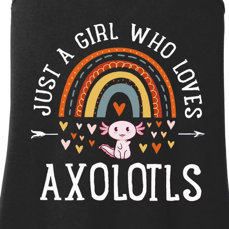 Just A Who Loves Axolotls Rainbow Gifts Axolotl Lover Ladies Essential Tank