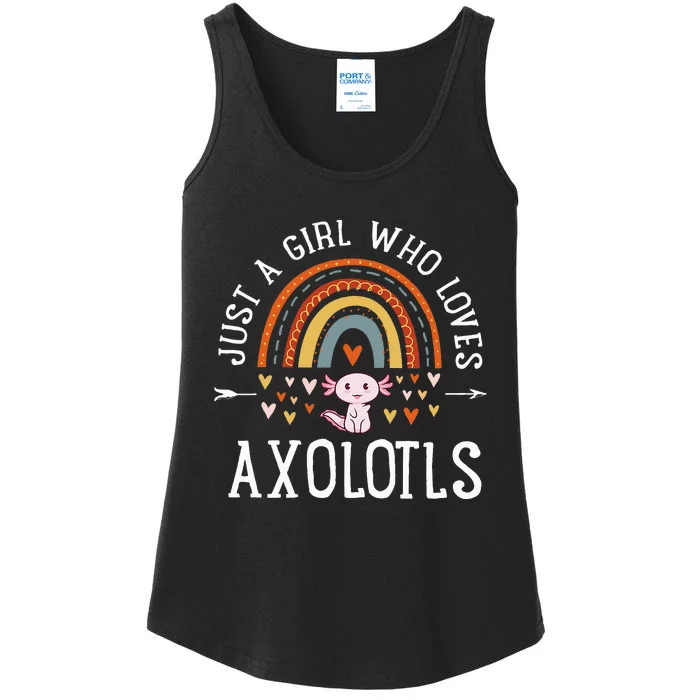 Just A Who Loves Axolotls Rainbow Gifts Axolotl Lover Ladies Essential Tank