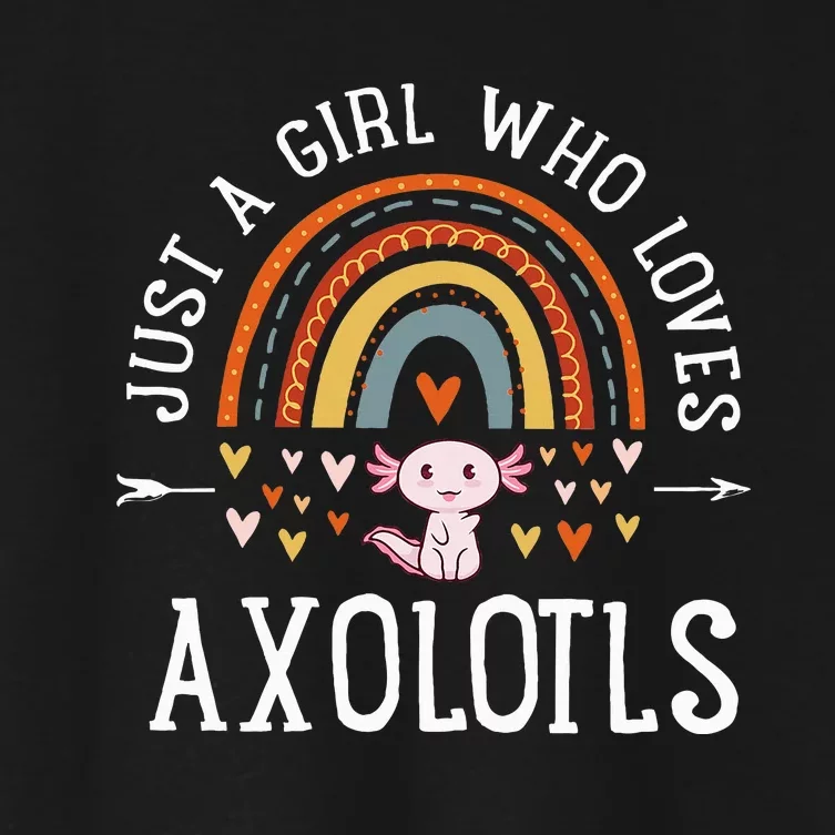 Just A Who Loves Axolotls Rainbow Gifts Axolotl Lover Women's Crop Top Tee