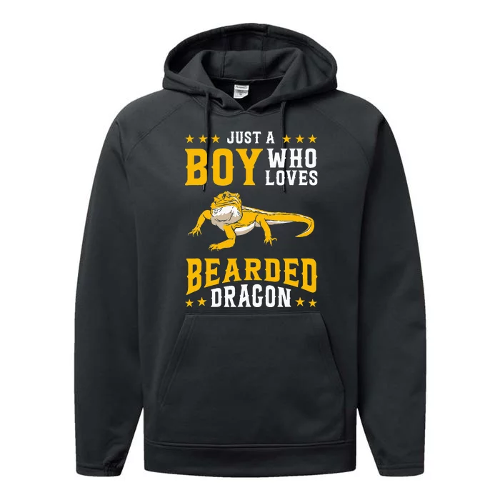 Just A  Who Loves Bearded Dragon Performance Fleece Hoodie