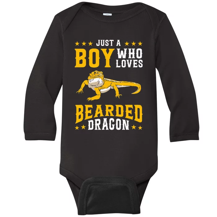 Just A  Who Loves Bearded Dragon Baby Long Sleeve Bodysuit