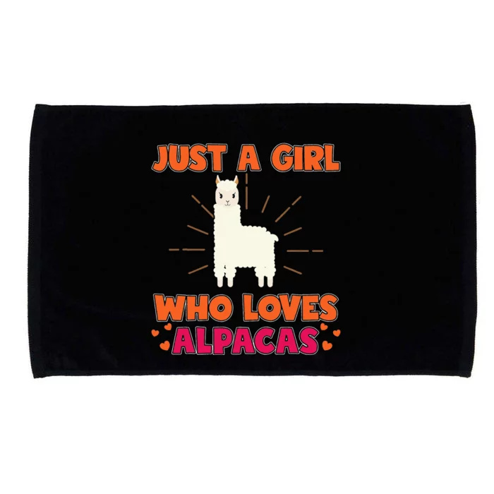 Just A Who Loves Alpacas Funny Animal Gift Microfiber Hand Towel