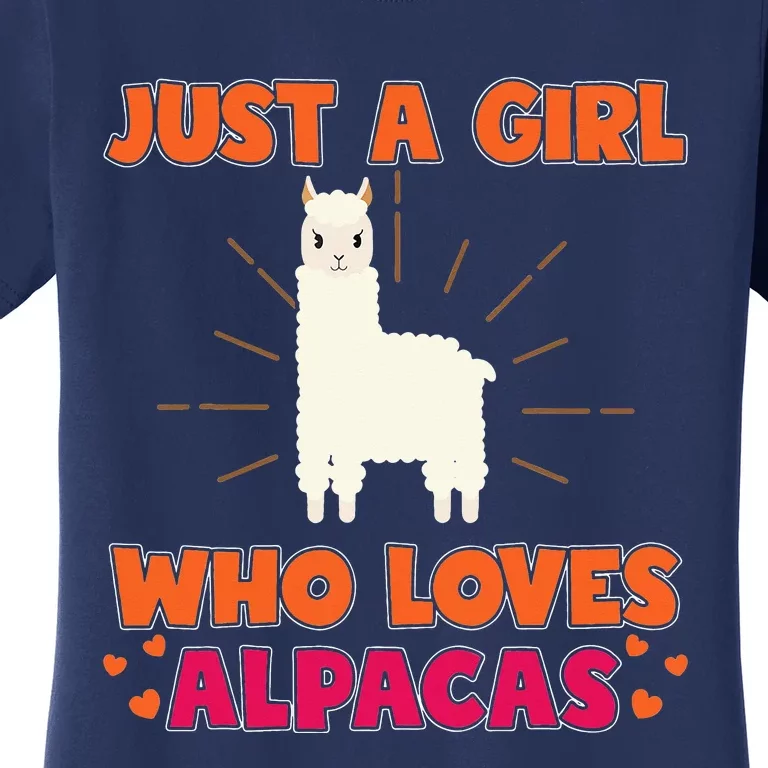 Just A Who Loves Alpacas Funny Animal Gift Women's T-Shirt