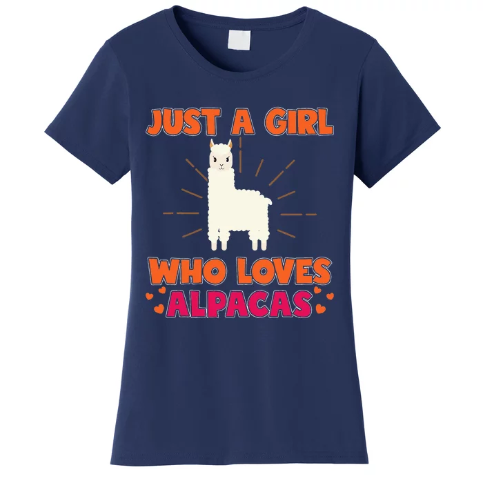 Just A Who Loves Alpacas Funny Animal Gift Women's T-Shirt