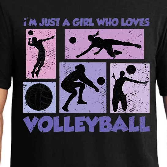 Just A Who Loves Volleyball Pajama Set