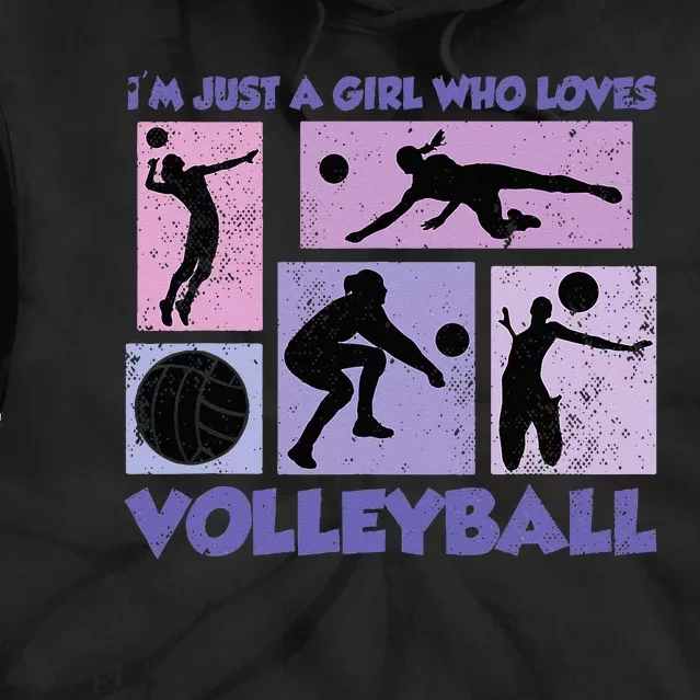 Just A Who Loves Volleyball Tie Dye Hoodie