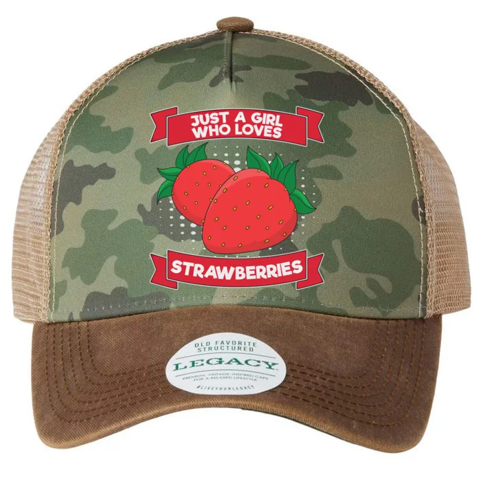 Just A Who Loves Strawberries Strawberry Gift Legacy Tie Dye Trucker Hat