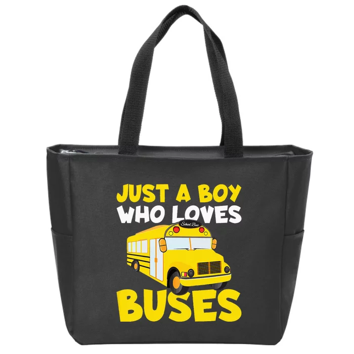 Just a  who loves Buses Zip Tote Bag