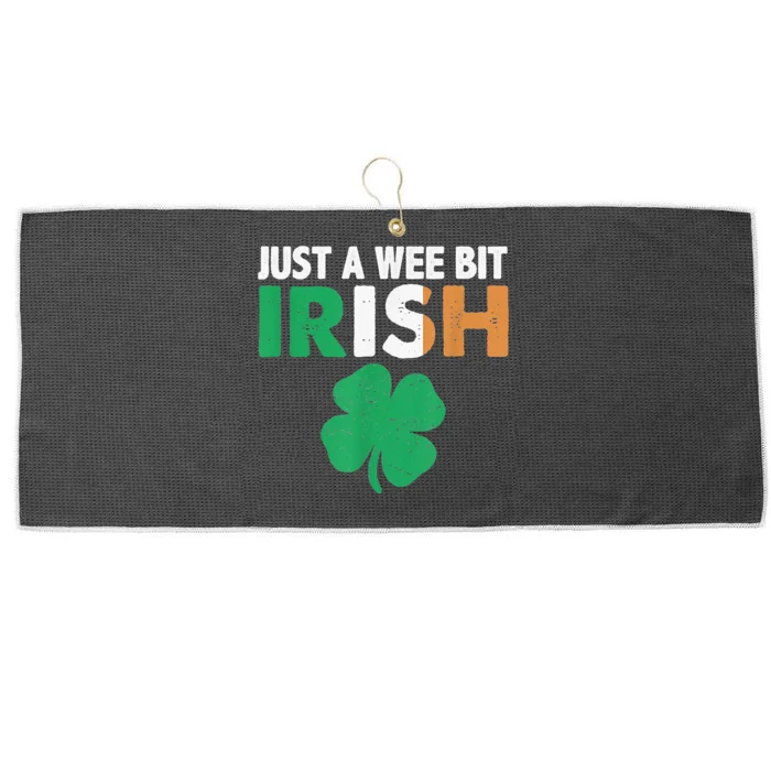 JUST A WEE BIT IRISH Ireland Flag St. Patrick's Day Large Microfiber Waffle Golf Towel