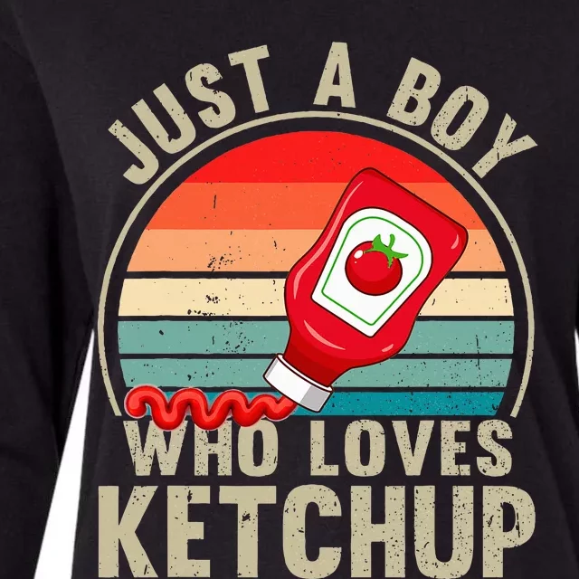 Just a Who Loves Ketchup Catsup Condiment Lover Womens Cotton Relaxed Long Sleeve T-Shirt