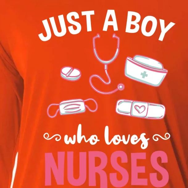 Just A Who Loves Nurses Gift Cooling Performance Long Sleeve Crew