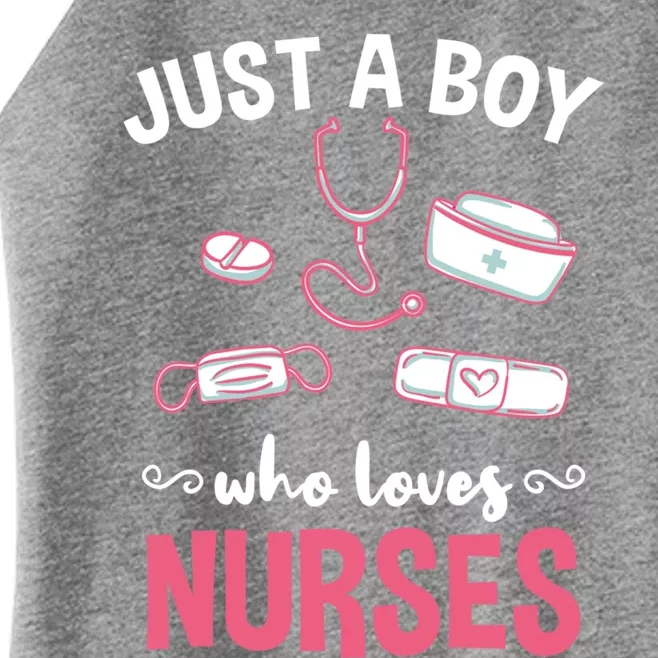 Just A Who Loves Nurses Gift Women’s Perfect Tri Rocker Tank