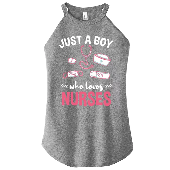 Just A Who Loves Nurses Gift Women’s Perfect Tri Rocker Tank