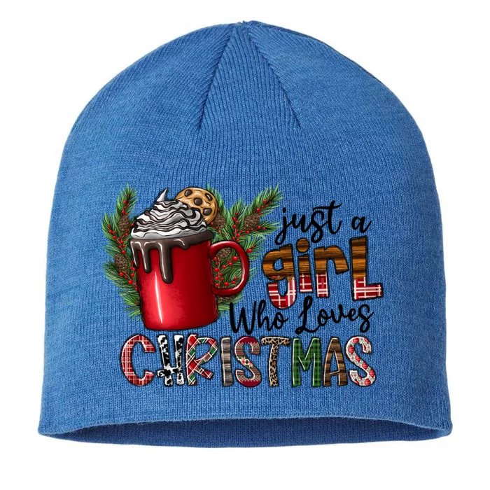 Just A Who Loves Christmas Coffee Cute Gift 8 1/2in Sustainable Knit Beanie