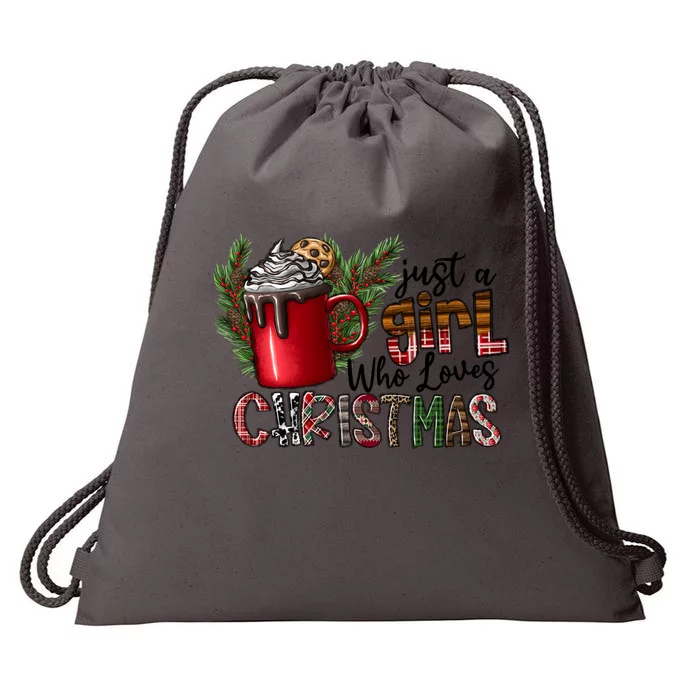 Just A Who Loves Christmas Coffee Cute Gift Drawstring Bag