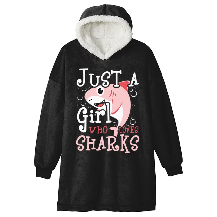 Just A Who Loves Sharks Marine Biologist Shark Lovers Hooded Wearable Blanket