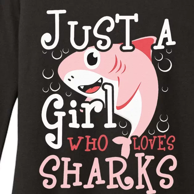 Just A Who Loves Sharks Marine Biologist Shark Lovers Womens CVC Long Sleeve Shirt